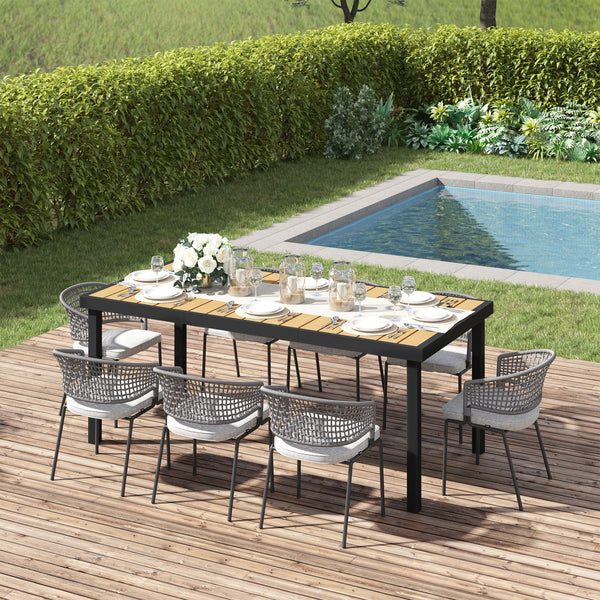 Table de jardin rectangulaire avec structure en aluminium