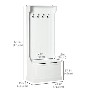 Meuble d'entrée 3 en 1 avec porte-manteaux, rangement à chaussures et banquette