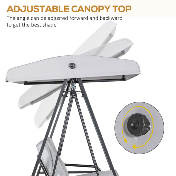 Balancelle 2 places avec auvent réglable, grise