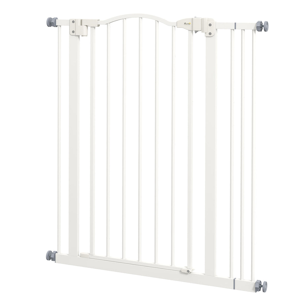Barrière pour chien extra haute avec porte, blanche