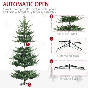 Sapin de Noël artificiel de 7,5 pieds avec base en métal
