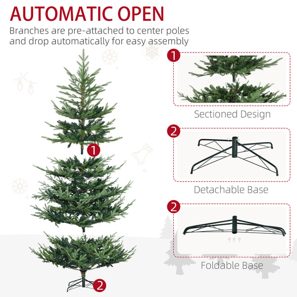 Sapin de Noël artificiel de 7,5 pieds avec base en métal