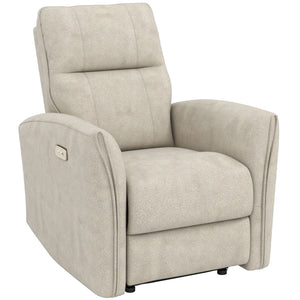 Fauteuil inclinable électrique, revêtement en tissu, ports USB, repose-pieds, beige