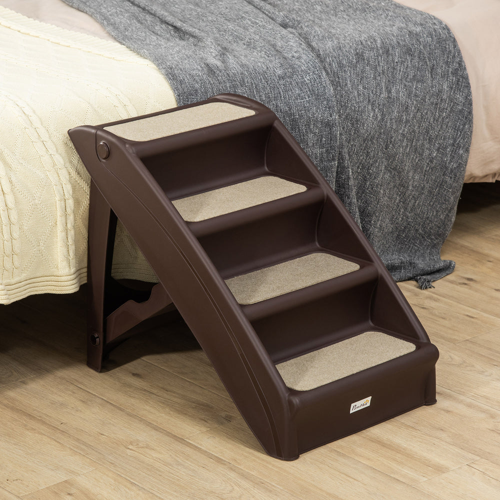 Escalier portable pour chiens et chats, marron foncé
