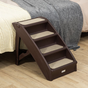 Escalier portable pour chiens et chats, marron foncé