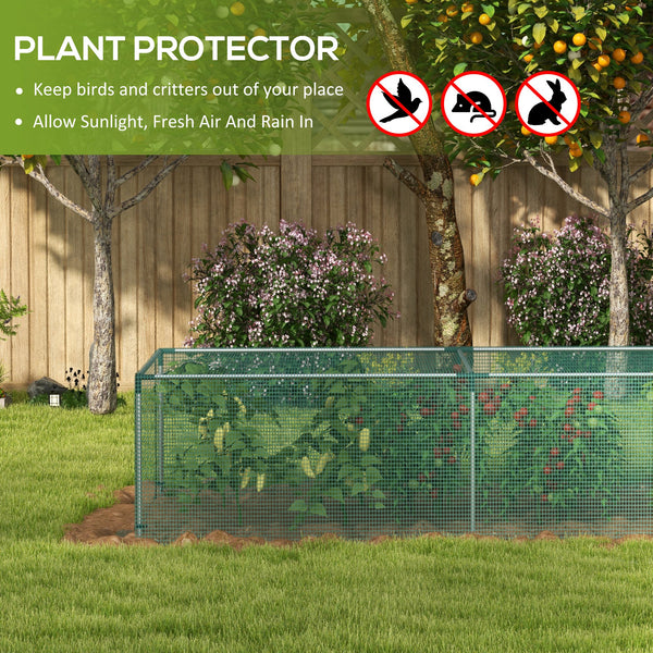 Protective plant cage with roll-up zippered door