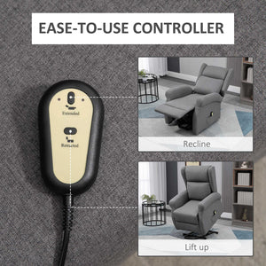 Fauteuil releveur inclinable électrique avec repose-pieds, gris