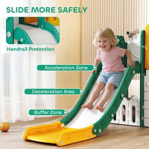 Toboggan 7 en 1 pour tout-petits jaune/vert