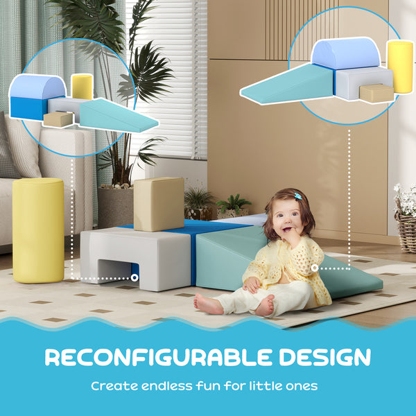 Aire de jeux souple 6 pièces pour enfants, jaune/vert