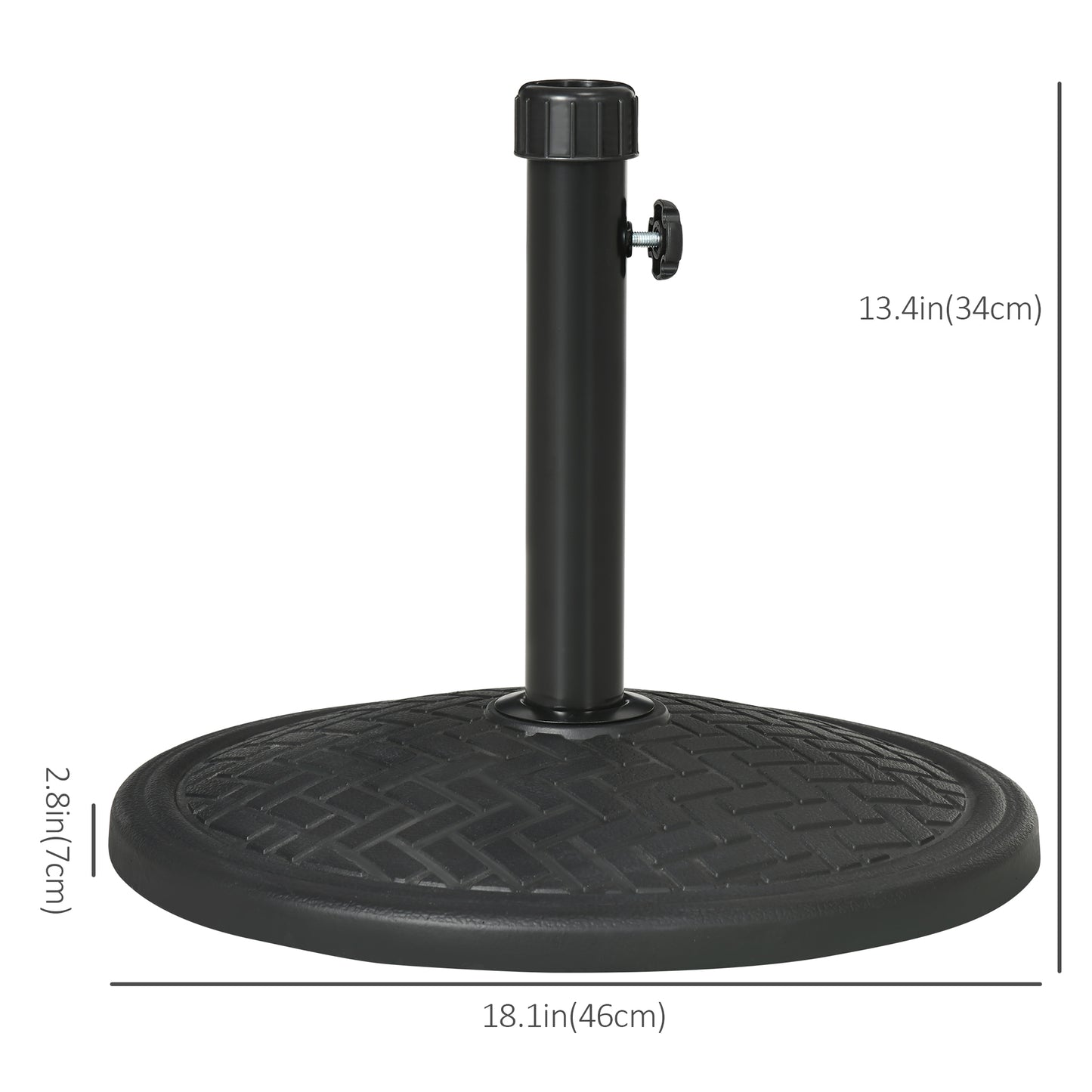 Support de parasol rond en béton, noir