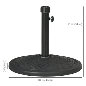 Support de parasol rond en béton, noir