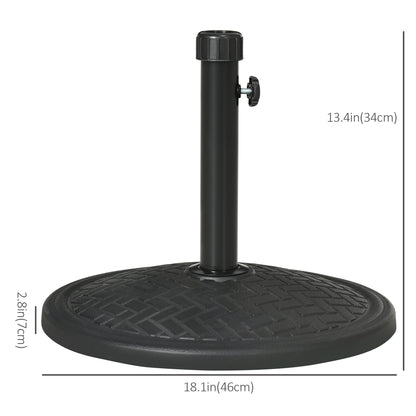 Support de parasol rond en béton, noir