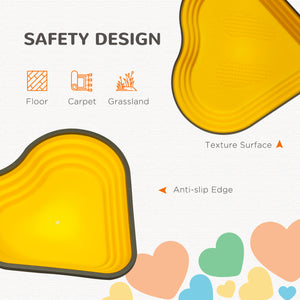 Lot de 6 pierres empilables antidérapantes pour enfants, en forme de cœur
