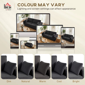3-seater sofa, modern corduroy upholstery, dark gray