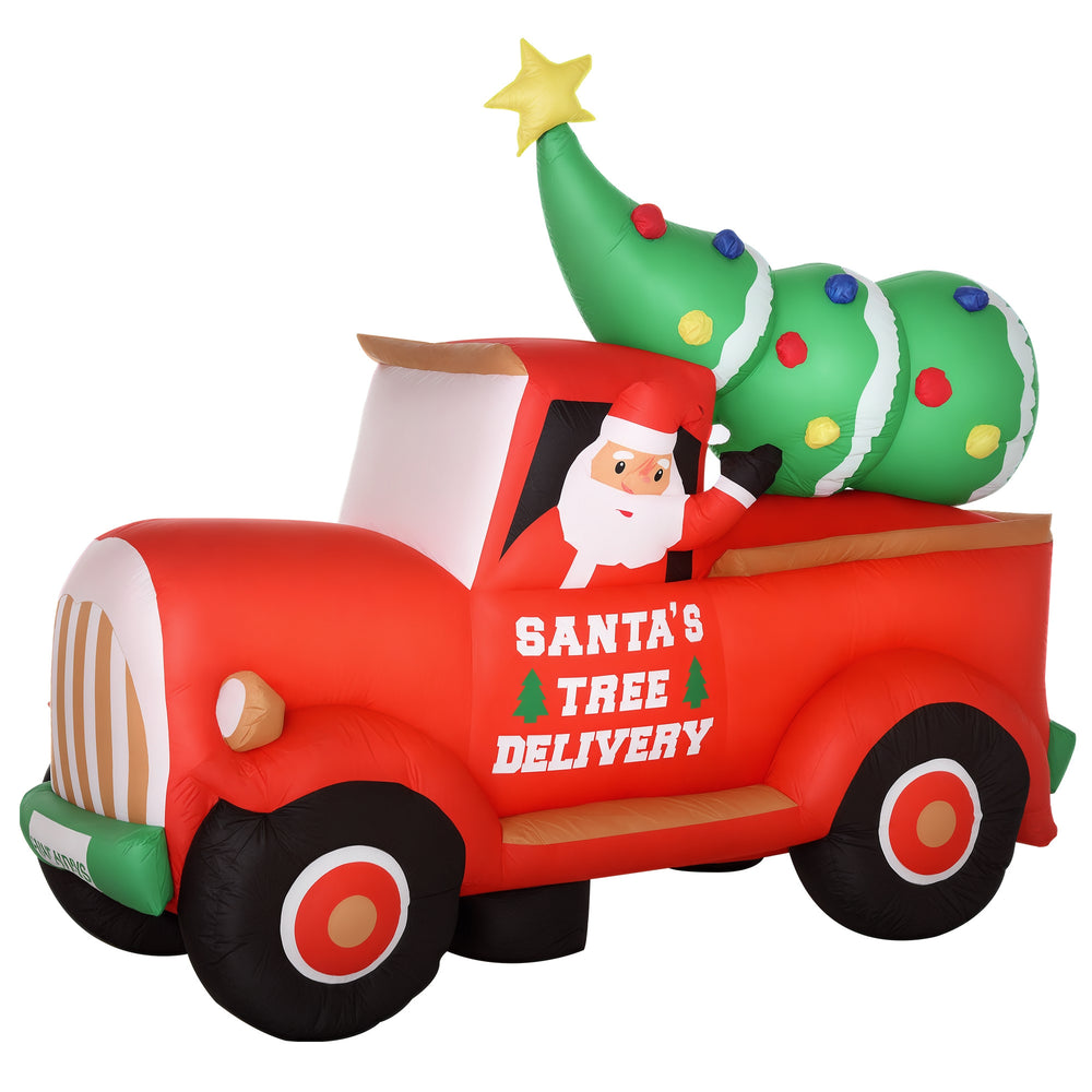 Père Noël gonflable conduisant un camion de 1,8 mètres