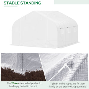 Portable garden tunnel greenhouse - White
