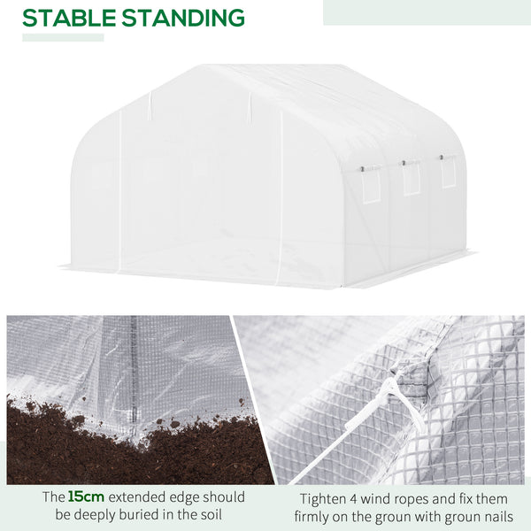 Portable garden tunnel greenhouse - White