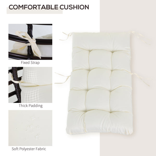 Fauteuil suspendu en rotin avec coussin trapézoïdal