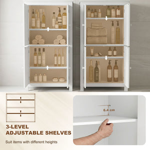 Armoire de salle de bain à 4 portes, blanche