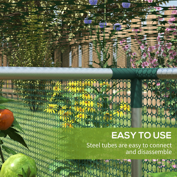 Protective plant cage with roll-up zippered door