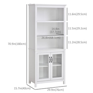 Meuble de rangement multifonctionnel avec étagères réglables, blanc
