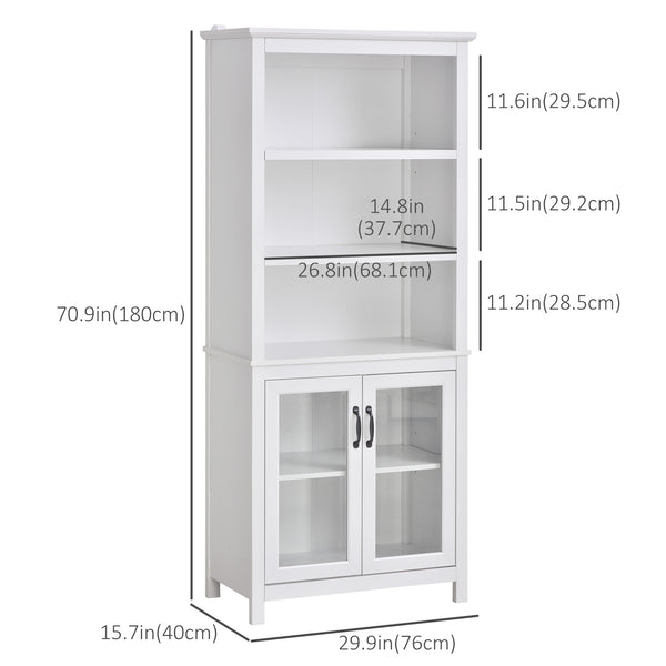 Meuble de rangement multifonctionnel avec étagères réglables, blanc