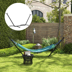 9.5'L Adjustable Hammock Stand Only, Heavy Duty Universal Garden Outdoor Camping Picnic Sun Bed Swing Metal Frame w/ Six Holes to Adjust, Black