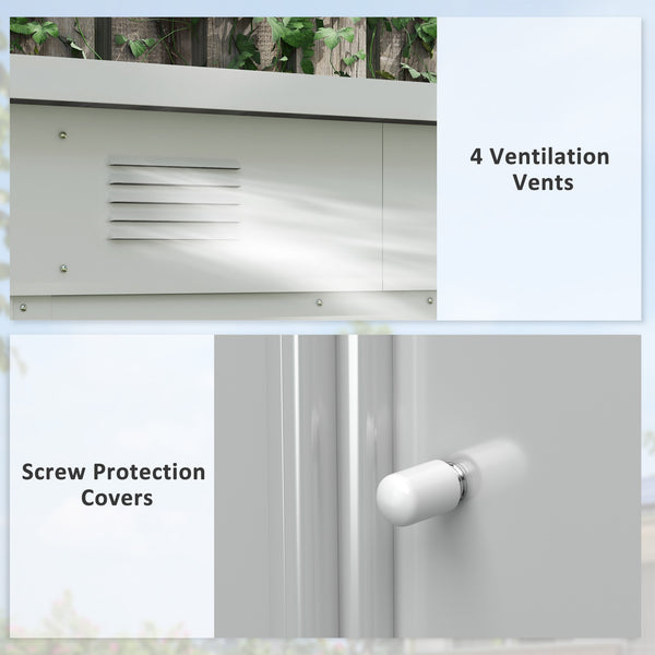 Abri de jardin avec portes coulissantes verrouillables et aérations, gris anthracite