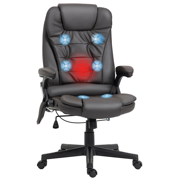 Fauteuil de bureau, chauffante, ergonomique, massante, pivotante, vibrante en similicuir