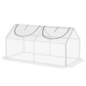 Portable mini tunnel greenhouse with 2 windows