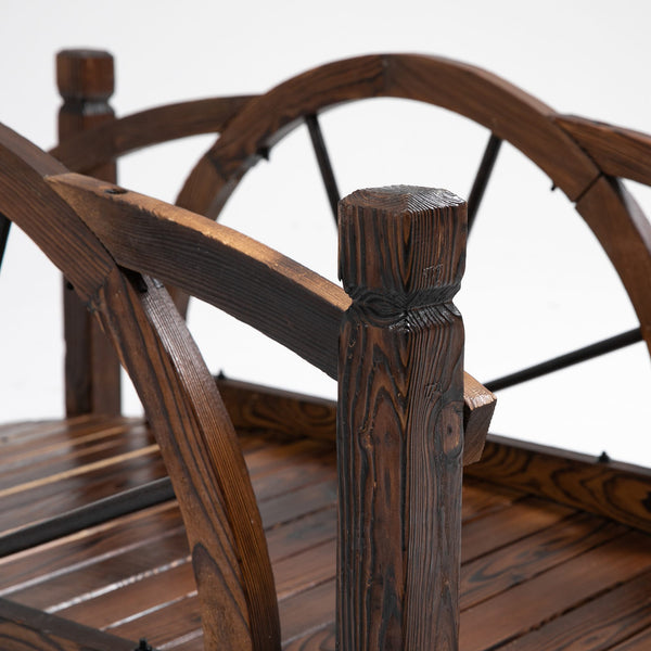 Pont de jardin en bois, passerelle décorative en arc avec garde-corps de sécurité