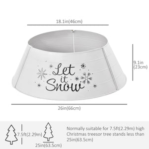 Collier de sapin de Noël en métal de 66 cm blanc