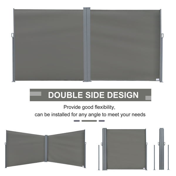 Store extérieur rétractable double face, gris
