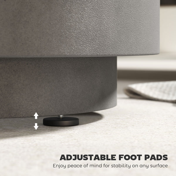 Table d'appoint glacière d'extérieur de 2,6 gal en béton avec rangement, gris clair