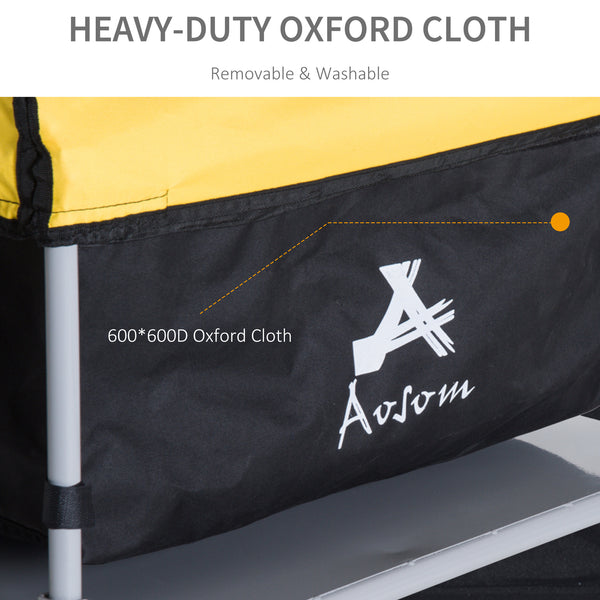 Folding bicycle trailer, yellow and black