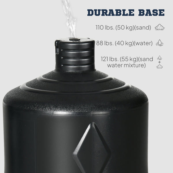 Sac de frappe autoportant, réglable en hauteur avec base remplissable, enveloppé de polyuréthane