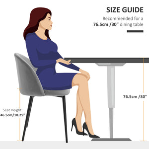 Set of 2 mid-back chairs, velvet upholstery, dark blue