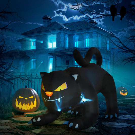 Chat noir gonflable d'Halloween de 1,2 m de haut soufflée à l'air