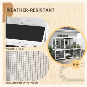 Enclos surélevé avec roulettes, résistant à l'eau, blanc et gris