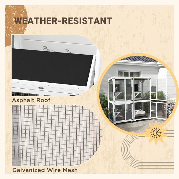 Enclos surélevé avec roulettes, résistant à l'eau, blanc et gris