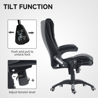 6-point vibrating massage office chair, black