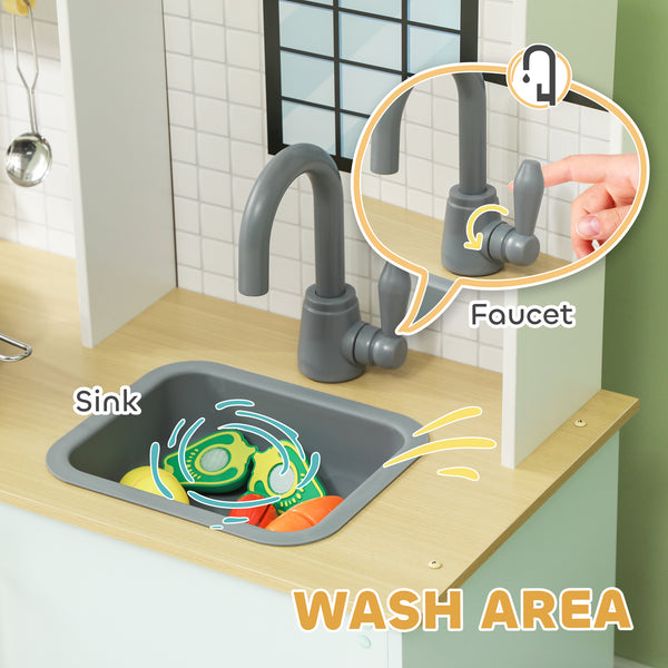 Cuisine de jeu pour enfants avec accessoires de cuisine bleu