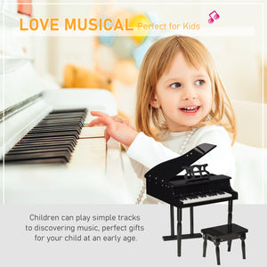 Modern children's piano with 30 keys, black