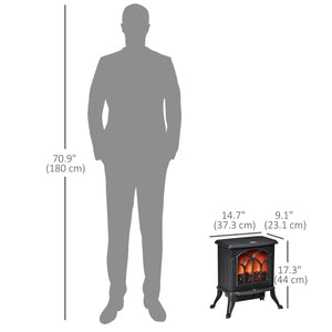 Cheminée électrique autonome avec flamme réaliste 750 W/1 500 W, noir