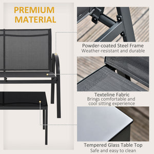 4-piece garden furniture set, dark grey
