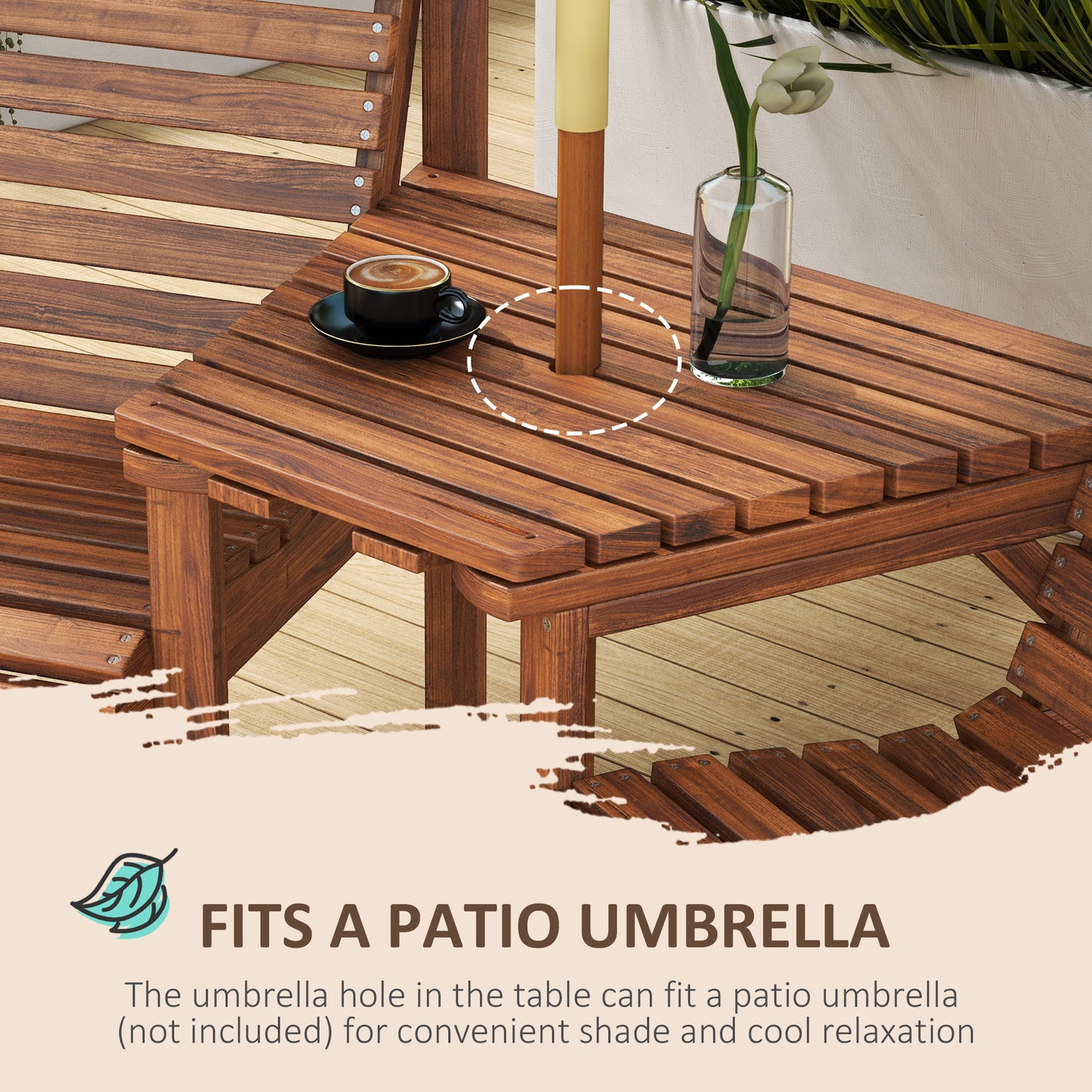 Ensemble de 3 bancs d'extérieur pour jardin et balcon, brun clair