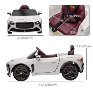 Voiture électrique 12V avec portes papillon, blanc