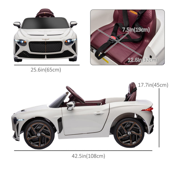 Voiture électrique 12V avec portes papillon, blanc