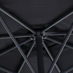 Parasol de terrasse Deluxe 3 m (10 pi) déporté avec manivelle et base en croix, noir