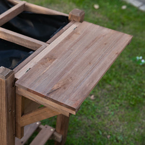 Potager surélevé avec 8 compartiments et étagère de rangement, marron